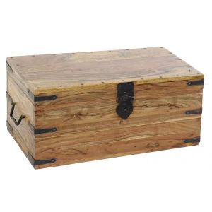 Image de Wadiga Malle de Rangement en Bois Massif Acacia - 60x30x30cm