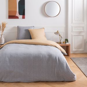 Future Home - Parure de lit 3 pièces Adulte 2 personnes en flanelle coton 57 fils unie multico Set de Housse de couette 240x220cm +2 Taies d'oreiller