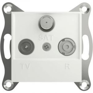 Schneider Electric Asfora EPH3570121D Prise TV-R-SAT avec extr&eacute;mit&eacute; 1 dB encastr&eacute;e Blanc