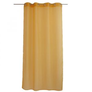 Home maison Voilage &agrave; &oelig;illets uni Jaune moutarde 140x240 cm