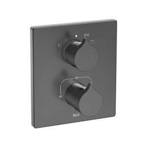 Roca Mitigeur thermostatique bain douche Insignia Titanium Black Brossé 2 voies