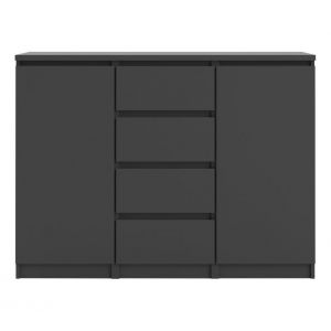 Nada Buffet 2 portes et 4 tiroirs, noir mat.