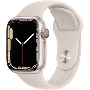 Image de Apple Watch Series 7 GPS + Cellular Aluminium Lumière Stellaire Bracelet Sport 41 mm