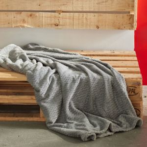Today Plaid embossé uni coton 150x200cm