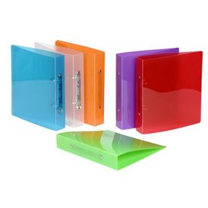 Viquel Classeur 2 anneaux plastifié Propyglass 17 x 22 - Dos 3.5 cm couleurs assorties vives - Lot de 25