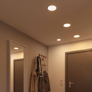 Image de Paulmann Panneau LED encastrable 93057 Areo VariFit IP44 3 Niveaux 175 mm Rond avec 1 x 13 W &agrave; intensit&eacute; Variable, Plastique 4000 K, Mat chrom&eacute;