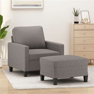 VidaXL Fauteuil avec repose-pied Taupe 60 cm Tissu, canap&eacute;, fauteuil, fauteuil TV, canap&eacute; simple, si&egrave;ge, canap&eacute; relax, canap&eacute; de loisirs