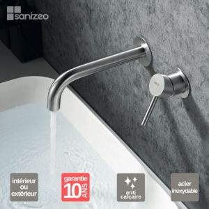 Imex Products - Robinet Mitgeur de Lavabo Encastr&eacute; en Acier Inoxydable Int&eacute;rieur / Ext&eacute;rieur imex moscu GLT023/AC