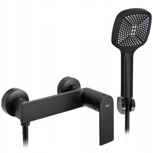 Réa ROBINET DE DOUCHE STORM BLACK Mitigeur Salle de Bain en Laiton Monocommande Chaude et Froide Réglable (Noir)