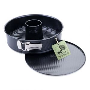 Zenker Perfect Black Moule &agrave; charni&egrave;re avec fond plat et tube &Oslash; 24 cm &ndash; Moule de cuisson de qualit&eacute; sup&eacute;rieure avec rev&ecirc;tement antiadh&eacute;sif, r&eacute;sistance &agrave; la chaleur +230 &deg;C, fabriqu&eacute; en Allemagne