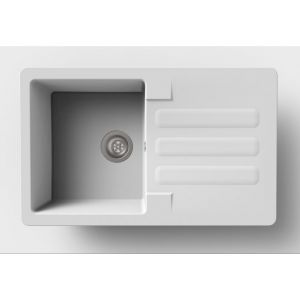 Moderna Evier VOGUA synth&egrave;se blanc uni mat 1 bac H.50 x L.81