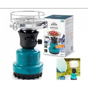 Réchaud à gaz - BB LOISIR - TOM GK-190 - Surface de cuisson XXL - Grille supplémentaire - 1100W