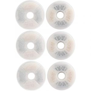 Cyclingcolors 6X Filtre Fontaine Eau Chat Rond Résine Charbon Actif 4 Couches Filtration Mousse Chien Animal Universel, 136mm