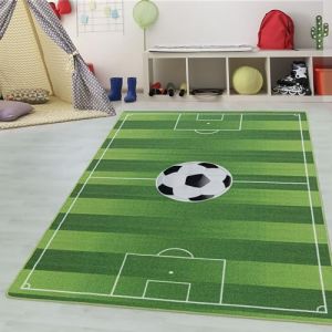 Teppium Tapis enfant Tapis motif Terrain de football color verd 120x170 cm tapis chambre enfant tapis chambre bébé