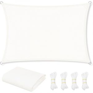 Woltu - Voile d'Ombrage Imperméable 2,5x4 m, en pes, 200 g/m² Polyester, Toile Parasol Protection Solaire et Rayons uv, Beige