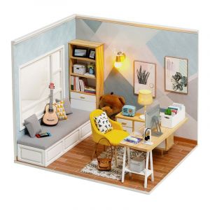 Dam Studio ensoleill&eacute;. Maquette 3d r&eacute;aliste avec beaucoup de d&eacute;tails et lumi&egrave;res led