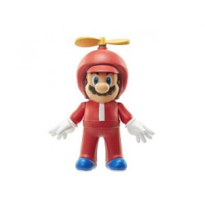 Figurine super mario : mario h&eacute;lice - set figurine articule collection 8 cm + 1 carte tigre - enfant