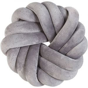 Beliani Coussin d&eacute;coratif Velours Gris