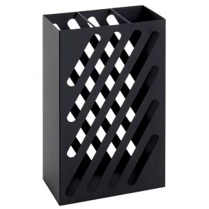Pegane Porte parapluies en m&eacute;tal laqu&eacute; noir - Longueur 30 x Hauteur 48 x Profondeur 16 cm -