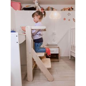 MAMOI Tour d’Apprentissage Universelle pour Enfants, Tour surélevé de Cuisine pour Enfants au Design Moderne 100% ECO