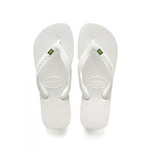 Havaianas Brasil Logo, Tongs Mixte Adulte Blanc (White 0001) 37/38 EU