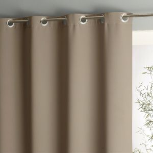 Rideau radiateur occultant œillets Voda Beige Taupe Clair aille 180X140 cm