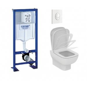 Image de Grohe Pack Rapid SL + Cuvette KHEOPS Aquablade + Plaque Blanche