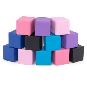 Costway 12 Pcs Module Motricit&eacute; B&eacute;b&eacute; En Mousse Epe Avec Housse En Pu, Parcours Motricit&eacute; Pour Enfants D'&acirc;ge Pr&eacute;scolaire Noir+Violet
