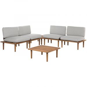 Beliani Ensemble de jardin 4 places gris clair FRASCATI
