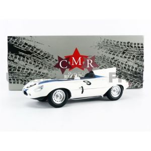 Voiture Miniature de Collection CMR 1 18 JAGUAR D Type (LN) Le Mans 1955 White / Blue CMR191