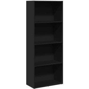 VidaXL Bibliothèque noir 60x30x152 cm bois d'ingénierie, étagère, étagère à livres, support de livre, armoire de rangement, étagère de rangement