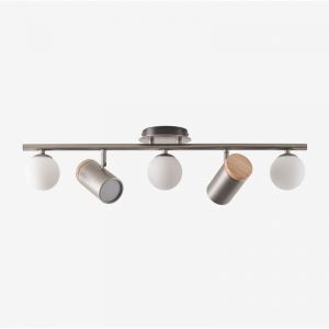 Plafonnier À 5 Points Lumineux Amaranto Gris Chromé