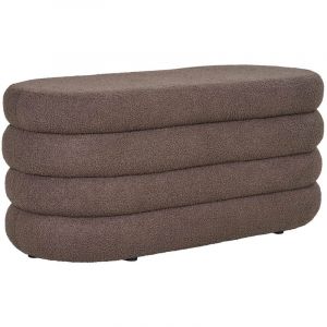 Lisa Design - Neo - pouf avec rangement - en tissu bouclette - marron