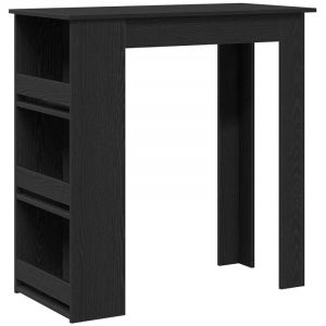 VidaXL Table de bar avec étagère de rangement chêne noir