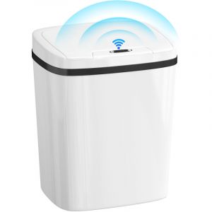 Homcom Poubelle de cuisine automatique - 15L - capteur de mouvement sans contact - plastique - 27,6 x 21,4 x 33,5 cm - blanc