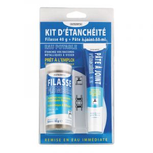 Interplast Kit d'étanchéité Filasse 40g et Pâte à joint 50 ml Spécial Eau Potable - INTERFIX de