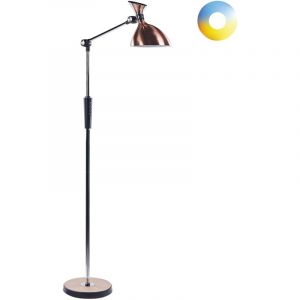 Beliani Lampadaire Cuivré en Matériaux Synthétiques 169 cm à 2 led Bras Réglable Andromeda