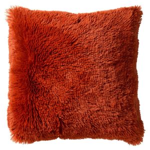 Dutch Decor Coussin - orange fausse fourrure 60x60 cm uni