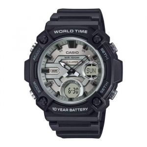 Casio Montre - Aeq-120w-7av - &Eacute;tanche 100m - Double Affichage - Bracelet R&eacute;sine Noir