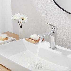 Image de Silamp Robinet Mitigeur Salle de Bain Chrome Carré