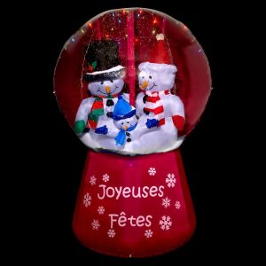 Boule Musicale Gonflable "Led" 180cm Rouge & Blanc Prix