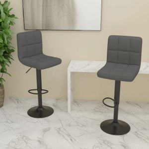 VidaXL Tabourets de bar Tissu 2 pcs Gris foncé Gris