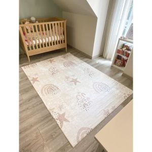 Image de Nazar Tapis enfant ciel étoilé RUGS - 160x230 cm - Happy - Crème