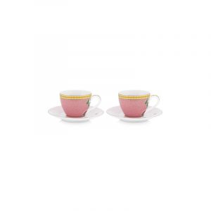 Pip studio Tassen und Untertassen La Majorelle Pink 2er set Geschirr 1 ct (25.4 € / 1 ct)