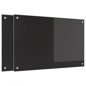 VidaXL Protection De Cuisine Noir 80 X 50 X 0.8 Cm Verre Tremp&eacute;