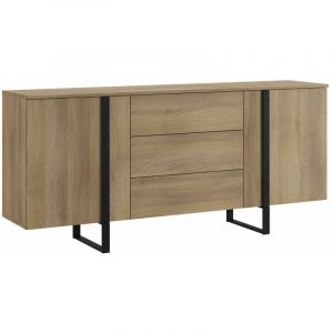 Image de Bobochic Buffet 180 cm ZAMBIA chêne méditerranéen et métal - Marron