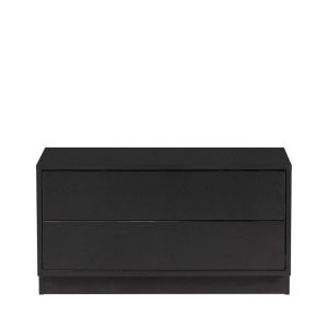 Woood FINCA - Meuble TV en bois massif de pin L75cm - Noir