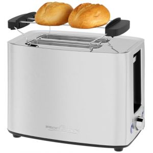 Proficook Grille-pain 2 fentes Acier inoxydable PC-TA1279, Fentes extra larges 40 mm, Fonction décongélation, Niveau de brunissement réglable, Tiroir à miettes, 700-850 W