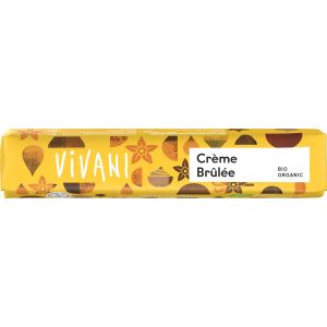 Vivani Cr&egrave;me br&ucirc;l&eacute;e - barra org&acirc;nica de chocolate ao leite e cr&egrave;me br&ucirc;l&eacute;e 40 g