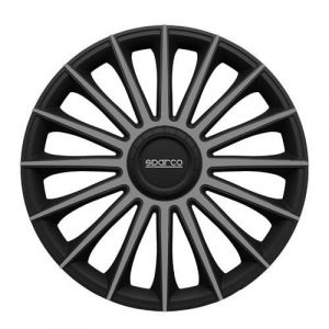 sparco Lot de 4 Enjoliveurs Treviso 14'' - Noir et Gris Lot de 4 Enjoliveurs Treviso 14'' - Couleur : Noir et Gris